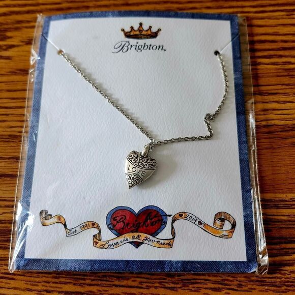 BRIGHTON "Love Is All You Need" Reversible, Silver, Crystal SWEET AND SPARKLY - Picture 2 of 9